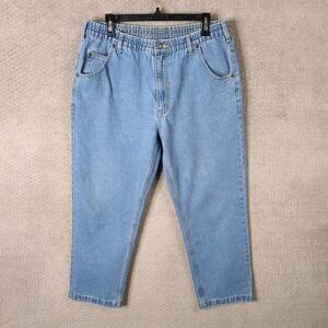 Vinttage Haband Casual Joe Jeans Mens 34S Blue Light Wash Denim Elastic Waist